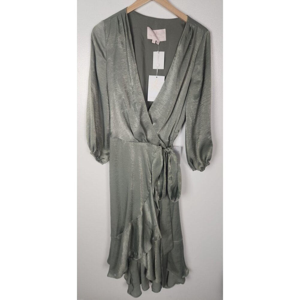Gal Meets Glam Women's Sz. 10 Jennifer Wrap Dress Green NWT